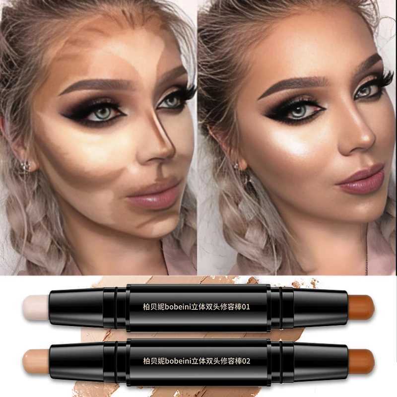 Double Head Highlight Pen High Quality Makeup Base Foundation Stick Contouring Stick for Three-dimensional Nose Bridge Shadow XJ250618