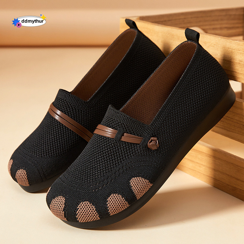 Summer Women New Single Temu Ladies Elderly Casual Slip-On Breathable Soft Sole Mom Shoes ddmythur