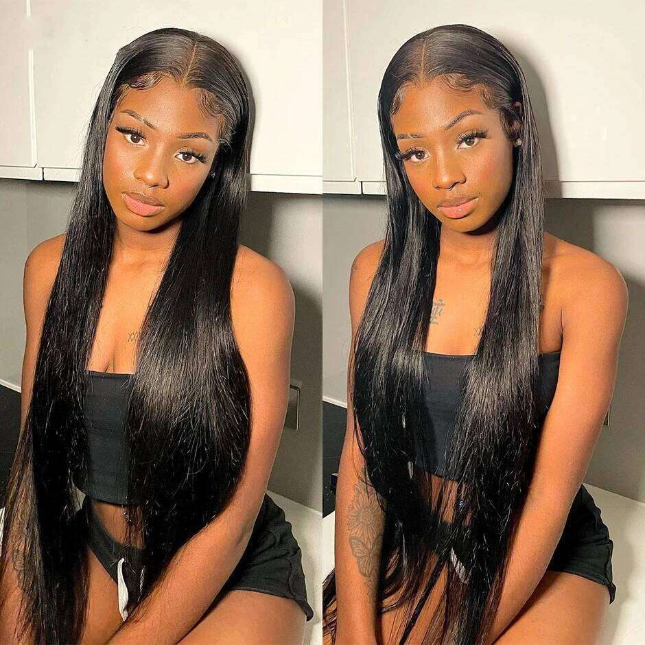 Bone Straight 6x4 Glueless Wear and Go 5x5 Closure Wigs Brazilian Transparent Human Hair HD Lace Frontal Wig for Black Women