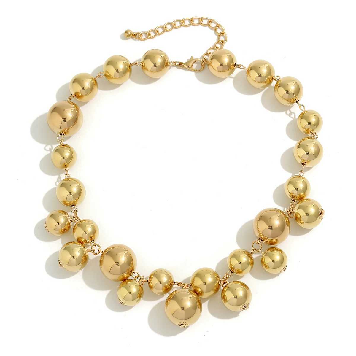 Exaggerated Acrylic CCB Big Ball Bead Chain Necklace for Women Wed Vintage Chunky Clavicle Chain Grunge Jewelry Steampunk Men W250618