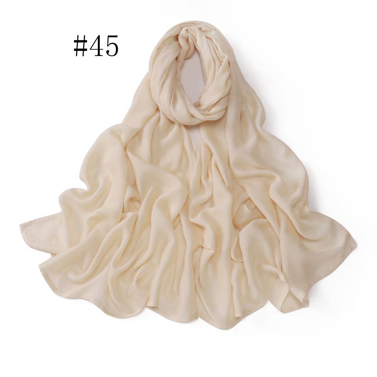T1003 New Wide-edge Thin Modal Rayon Shawl Cotton and Linen Pure Color Scarf Headband