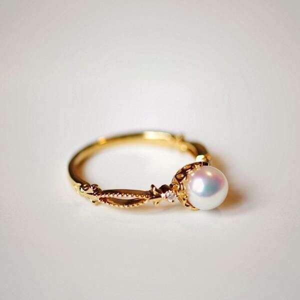 Same Style Anti-Pearl for Women, High-End Ins Style, Inlaid with Zircon, Exquisite Gold-Plated Ring