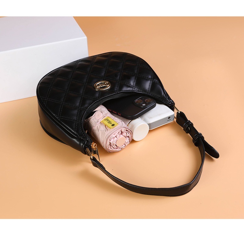 Free Shipping 2025 New Designer Bag Solid Color Crescent Women's Armpit Shoulder Bag Casual Boutique Shopping Bag High-end Luxury Handbag