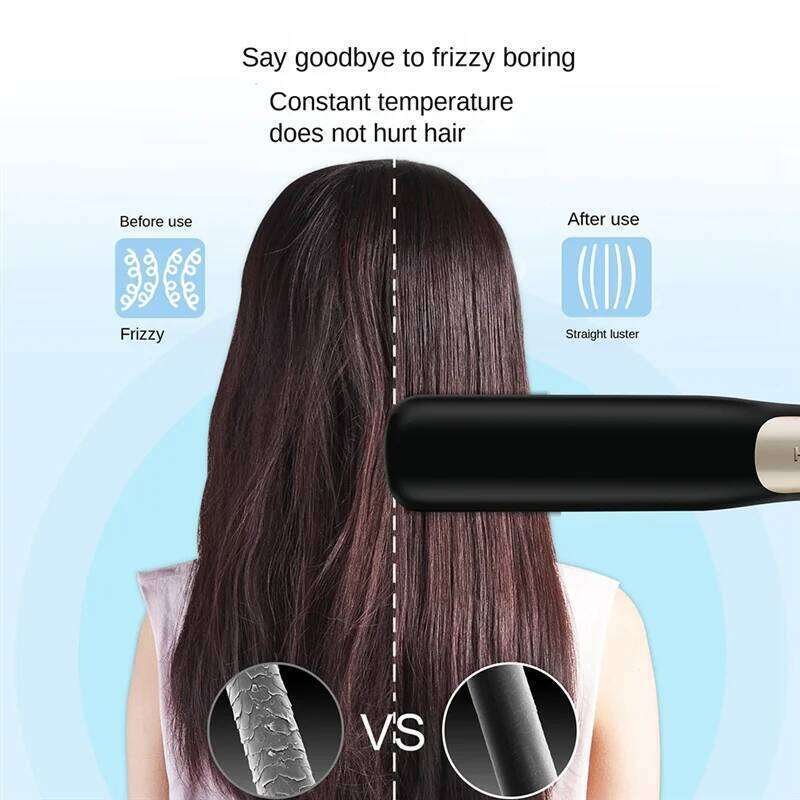 AY03-Cordless Straightening Electric Hair Smoothing Brush Beard Straightener For Rechargeable Heated Comb