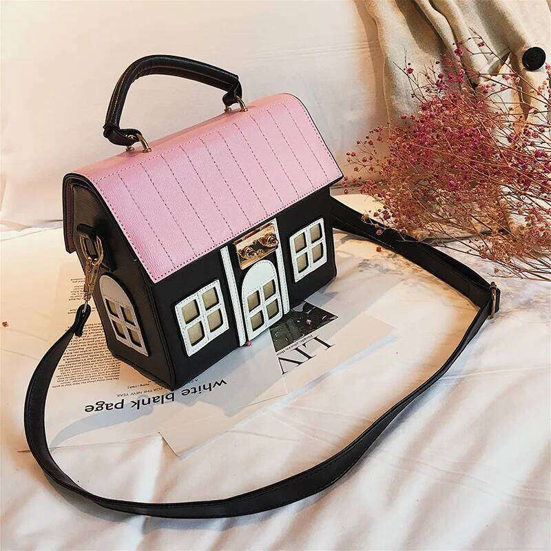 Personality House Shaped Leather Women Handbags 2022 Fashion Creative Girl Messenger Crossbody Shoulder Bag Bolsa Feminina