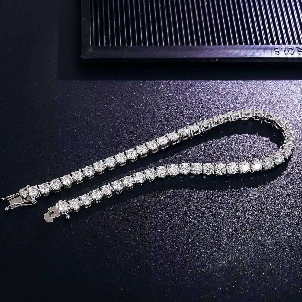 Handmade 5mm Bracelet Passes Test D Color Silicone Tennis Chain Sier Anniversary and Birthday Gift