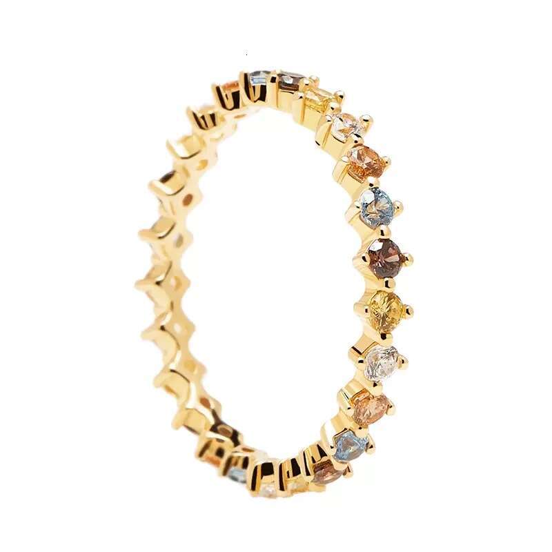 Sage Style Colorful Zircon Ring, Light Luxury INS Niche Design, Simple and High-end Versatile Ring