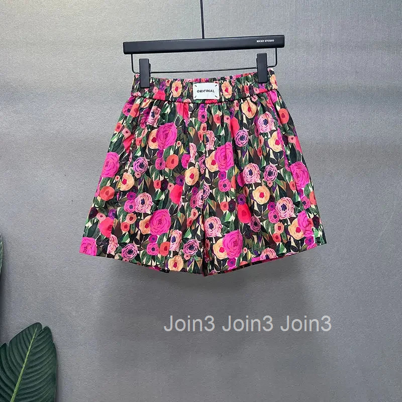 High Waist Elastic Baggy Shorts for Women Wide Woman Short Pants Loose Fashion Clothing 2025 Design Harajuku Youthful Y2k Comfy