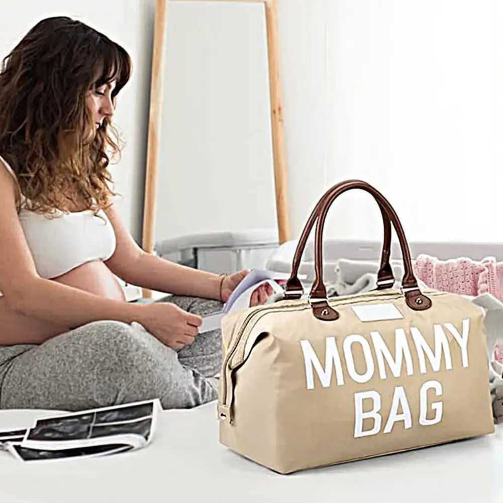 Embroidered Diaper Bag Large Capacity Letters Double Handle Strap Mommy Storage Bag Travel Nursing Baby Diaper Pouch For Outdoor W250618