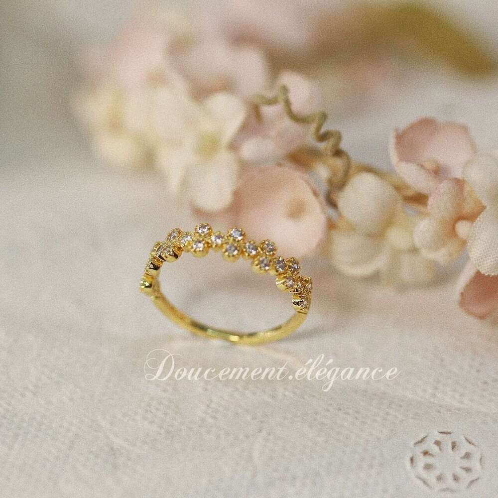 Same Style Exquisite Niche Scattered Small Flower Light Luxury Temperament Ins Women's Quality Jewelry Ring