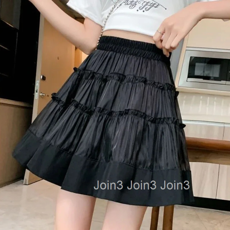 High Waist Tulle Patchwork Short Skirts for Women Mini Mesh Woman Skirt Y2k Vintage Harajuku Modest Clothing Trend 2025 Casual V