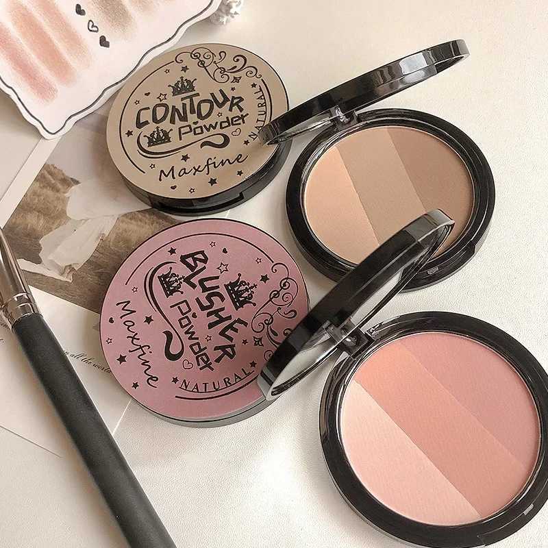 2/3 Color Bronzer Highlighter Palette Face Matte Brown Coffee Contour Shadow Powder Rose Pink Blush Highgloss Illuminator Makeup XJ250618