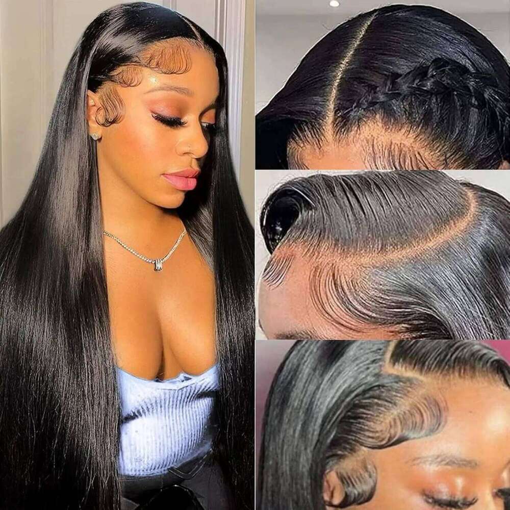 180% Glueless Wear Go Straight Human Hair Frontal 13x4 13x6 Front Wigs 6x4 5x5 Pre-Cut Lace Wig