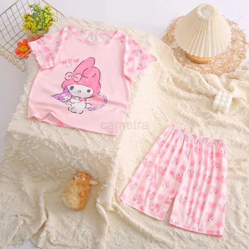 Sanrio Yugui Dog Cartoon Girls Summer Pajamas Short Sleeved Melody Middle School Boys And Girls Home Clothing Set XJ250618XJ250618