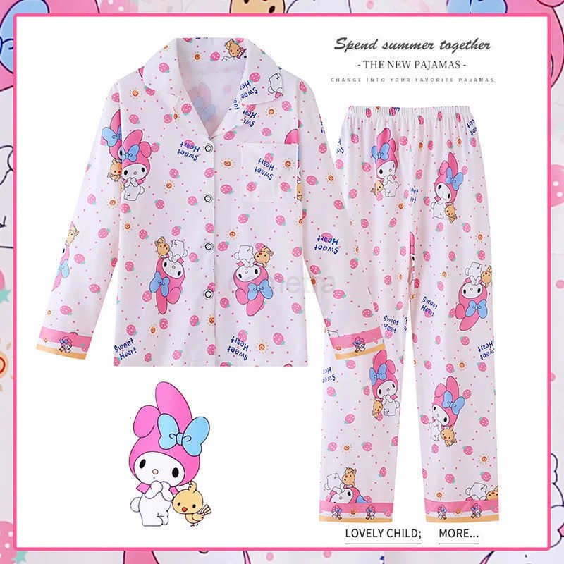 Sanrio Anime Children Pajama Sets Print Comfortable Breathable Soft Sleep Clothes Boys Girls Suitable Homewear Autumn Winter XJ250618XJ250618