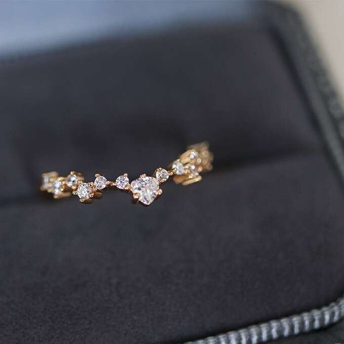 New Layered Rings Fashionable Unique Niche Design Micro Paved Zirconia Light Luxury Small Adjustable Index Finger Ring