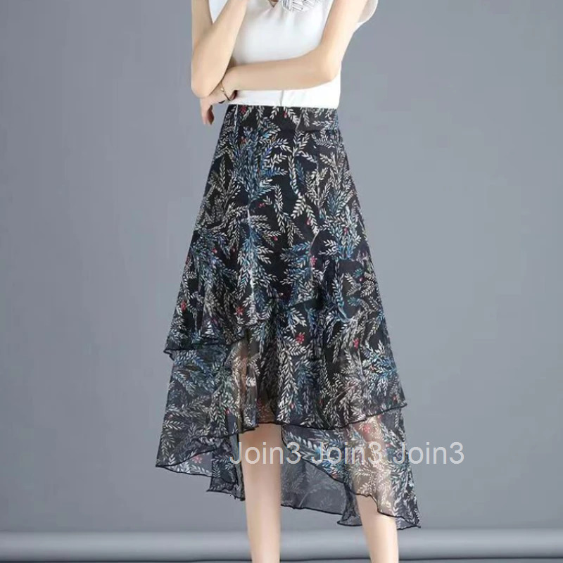 Floral Skirts for Women Long Casual Maxi Woman Skirt New In Aesthetic Clothing Sales Chic and Elegant Cheap 2025 Trend A Line V