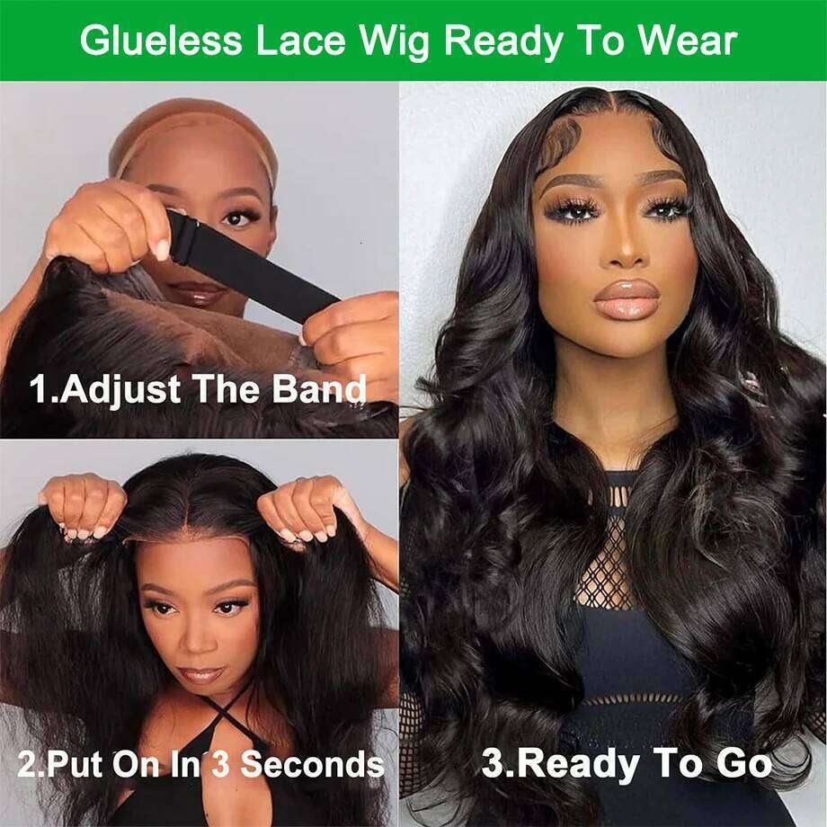 Glueless Pre Cut Body Wave 9x6 7x5 Lace Closure Human Hair Wigs for Black Women 4x6 5x5 Transparent Wig Ready to Wear