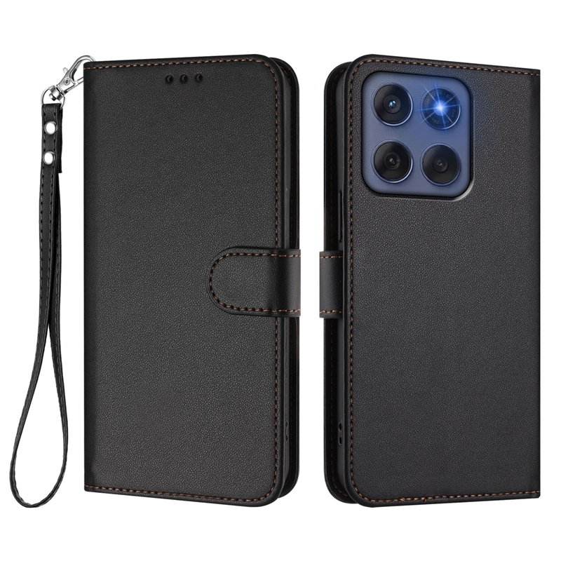 Plain PU Leather Wallet Cases For Moto Edge 60 Pro Stylus 5G 2025 G15 Power G05 E15 G Power Play G75 G55 Credit ID Card Slot Photo Holder Kickstand Bo