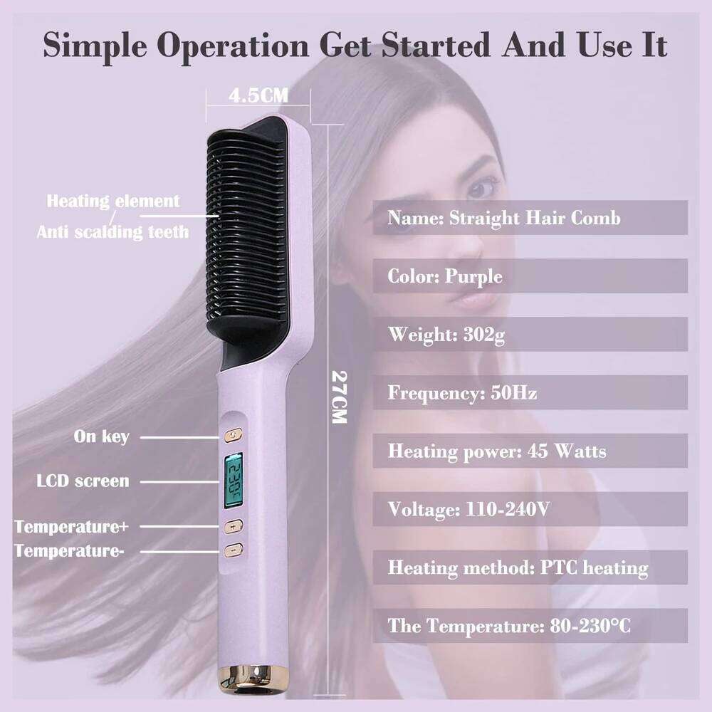 Brush Electric Brushes Hot Comb For Hair Curler Beard Straightener Ceramic Fast Heating