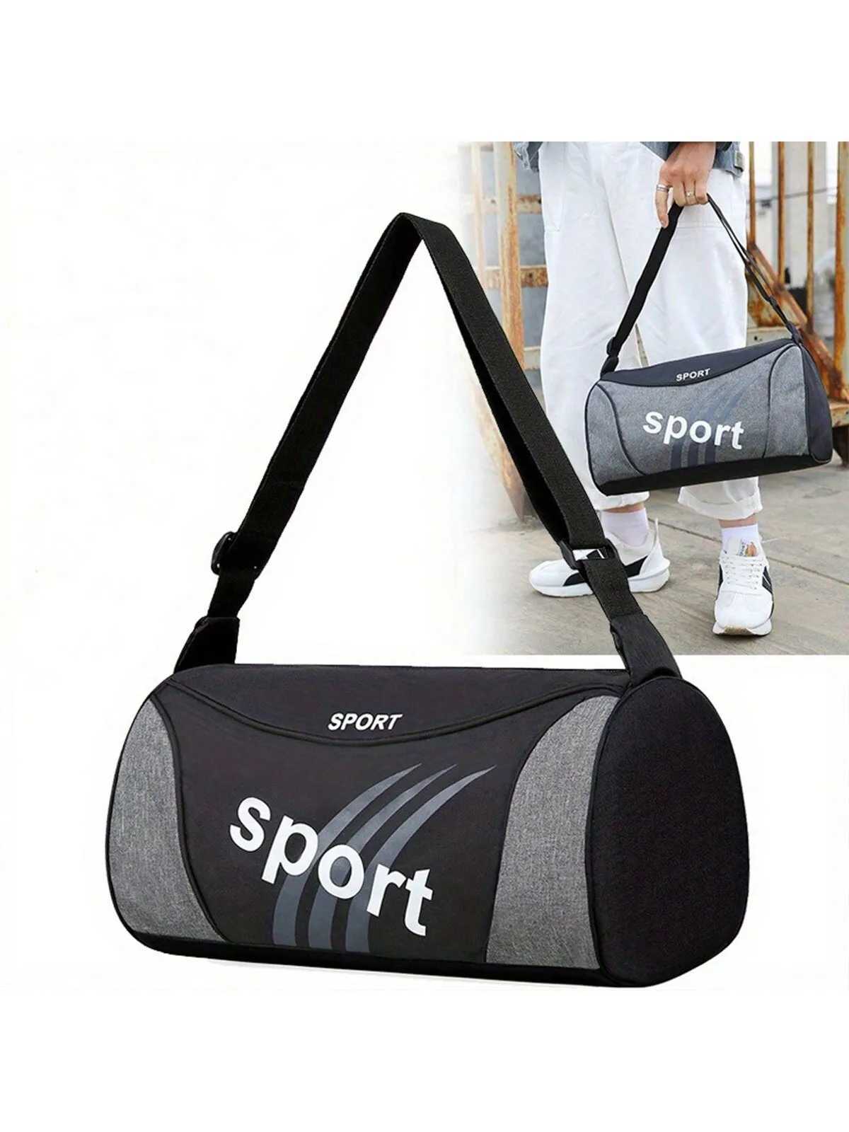 Large Capacity Colorblock Sports Duffle Bag - Spacious Interior Durable Zipper Ultra-Lightweight Design W250618