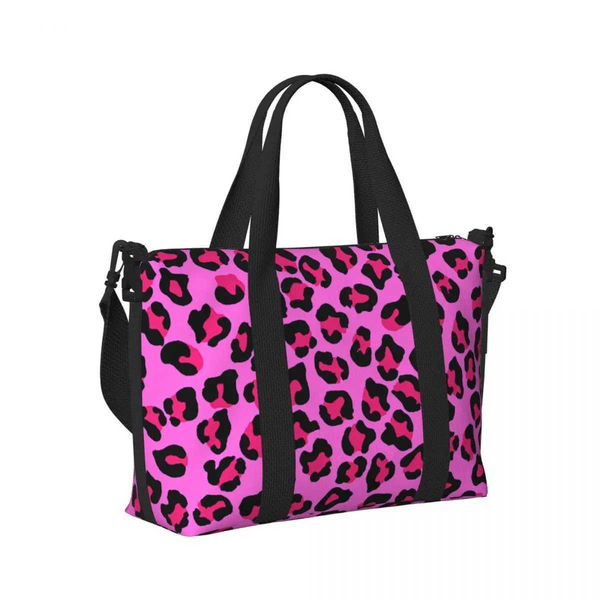 Custom Large Leopard Cheetah Seamless Pattern Tote Bag Women Animal Skin Print Spots Shopper Shoulder Beach Gym Travel Bag W250618