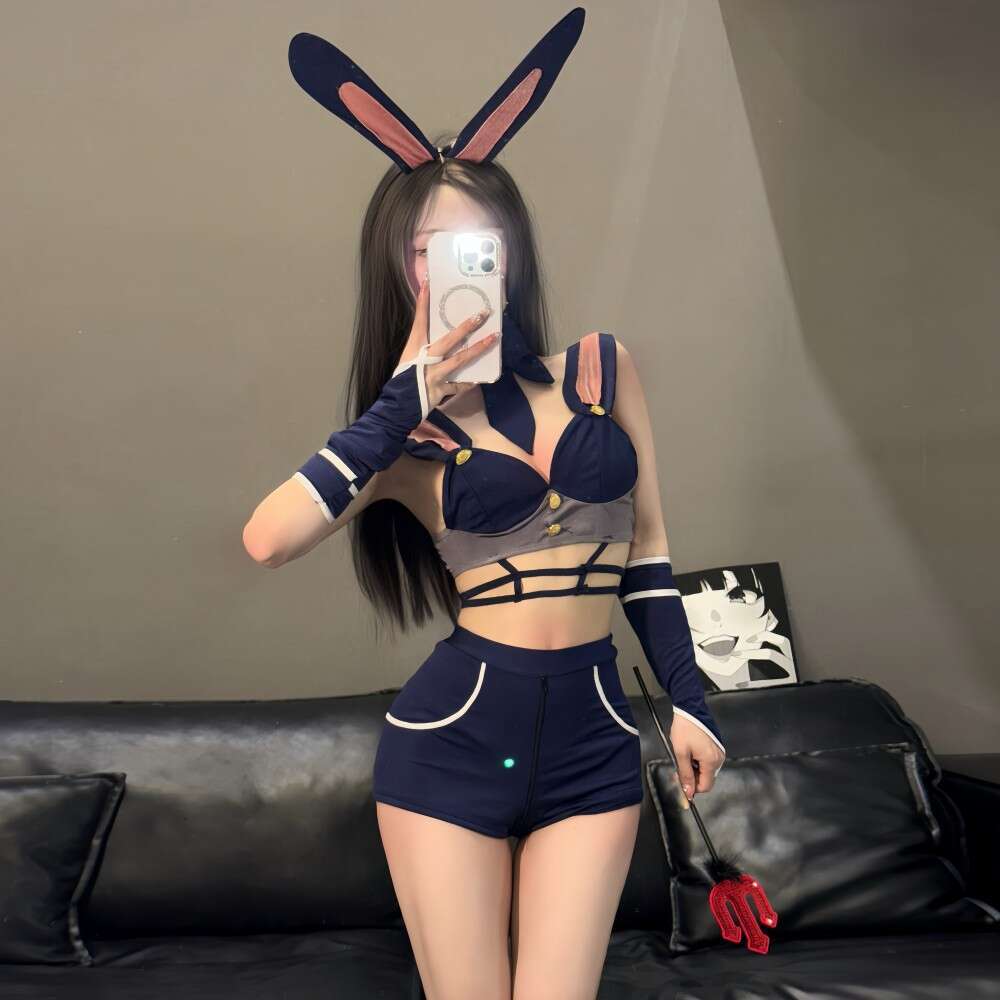 Sexy Lingerie Lingerie Bunny Police Uniform Sexy Nightdress Pure Desire Open Crotch No Need To Take Off Temptation Passion Female Abstinence Set Qqny 