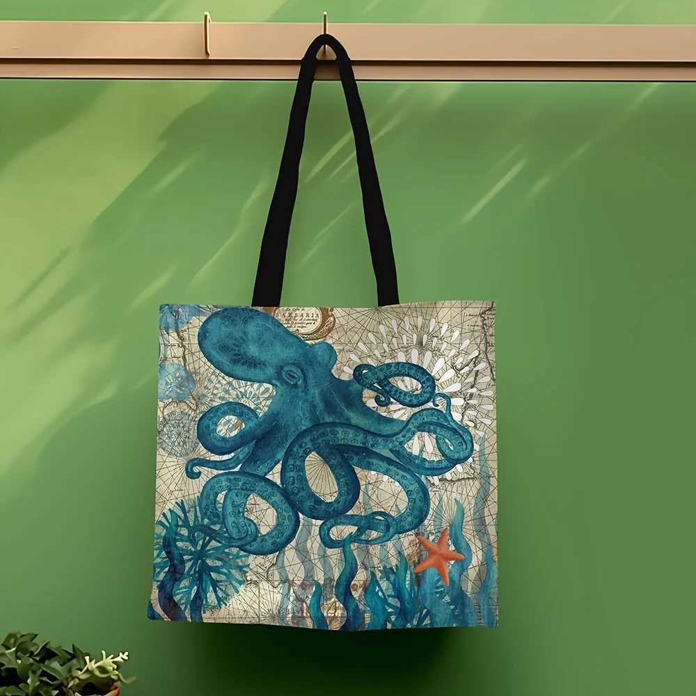 Rustic Tote Bag With Sloth Print Large Capacity Shoulder Shopping Bag Reusable Casual Travel Beach Bag For Women B250618