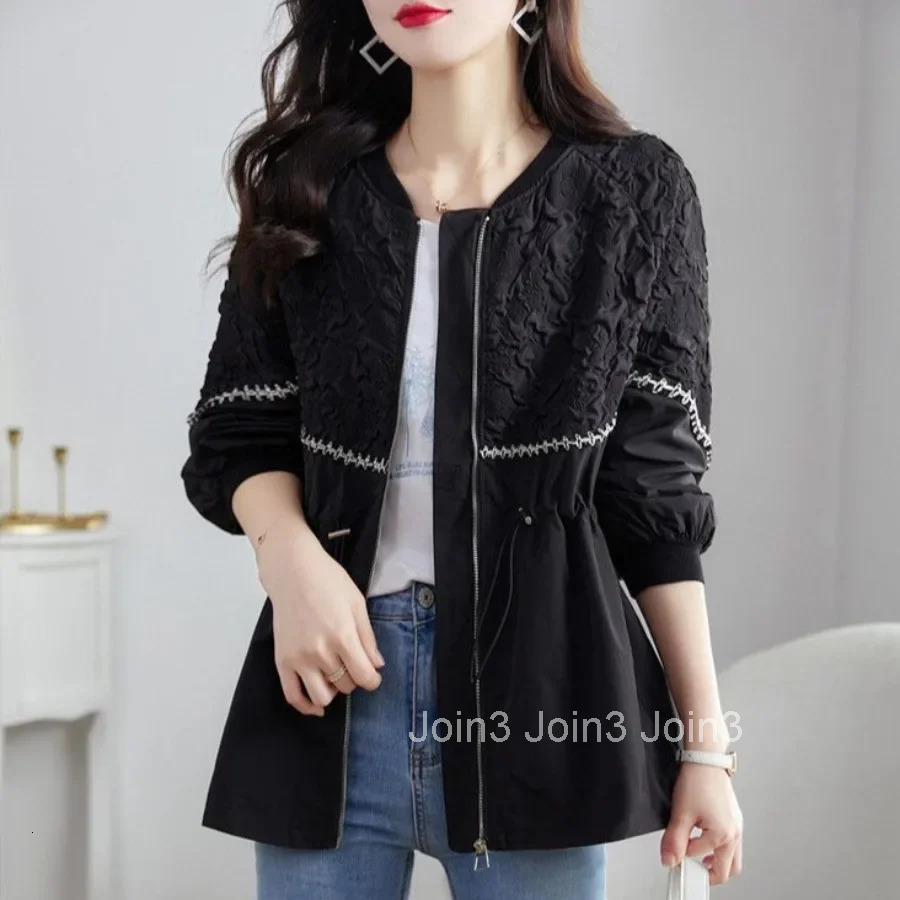Splicing Drawstring Female Coat Zip-up Womens Jackets Great Sale Youthful Pretty New Products Harajuku Clothing Promotion Cheap