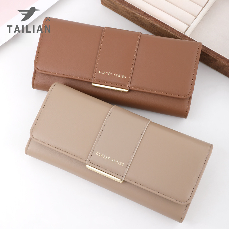 Fashionable Women's Wallet Free Shipping Designer Long Luxury Leather Leader Wallet Simple And Portable Card Bag Zipper Coin Bag Mobile Phone Bag