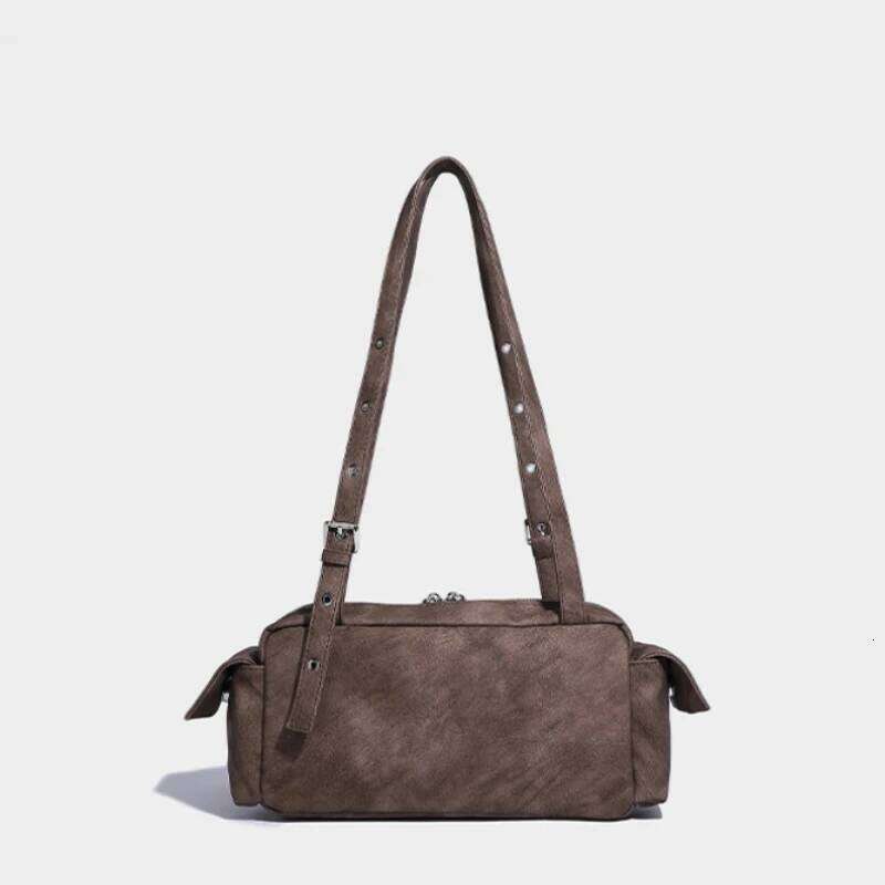 Vintage Women Motorcycle Shoulder Niche Designer Sweet Cool Girl Handbags Large Capacity Multi-Pocket Single Crossbody Bag