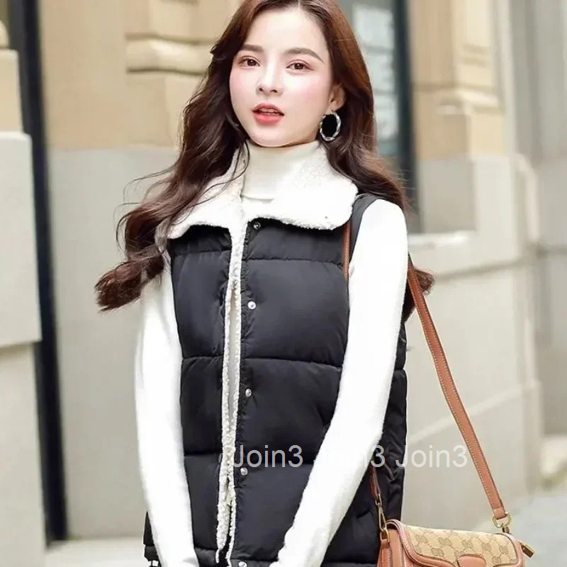 Womens Vests Half Short Slim Fit Lady Padded Cotton Giletes Korean Style Winter Clothing Working Elegant Pretty Cheap Warm Cold