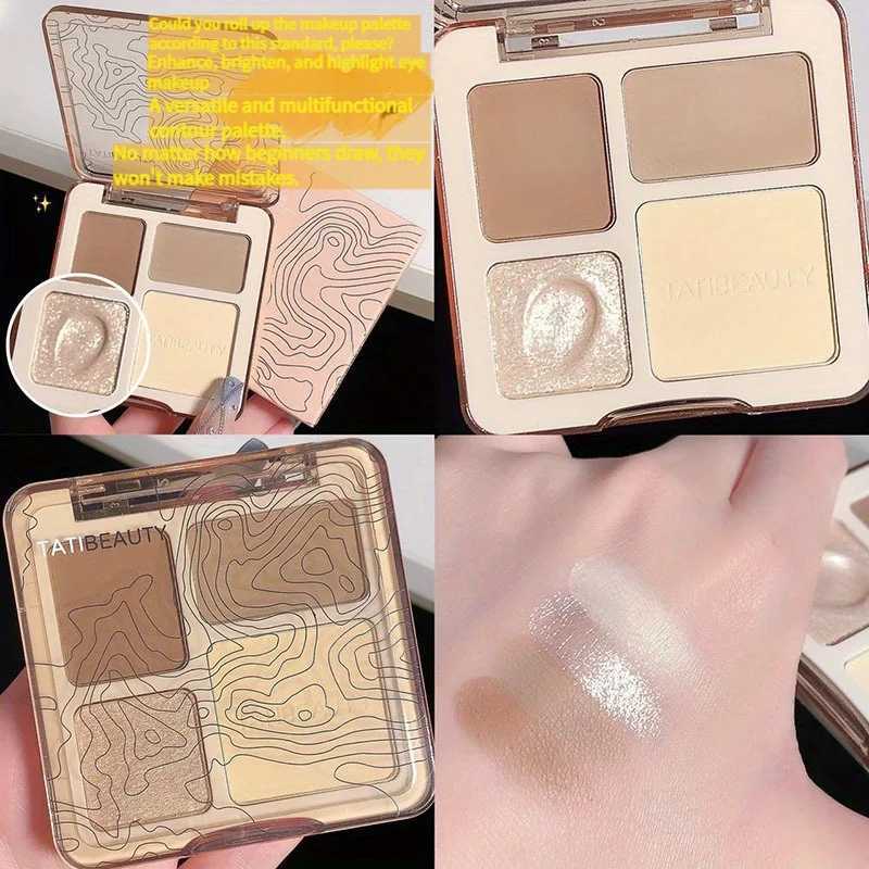 TATIBEAUTY Four Color Contouring Tray Highlight Contouring - Body Tray Matte Shine Powder Highlight Solid Contouring XJ250618
