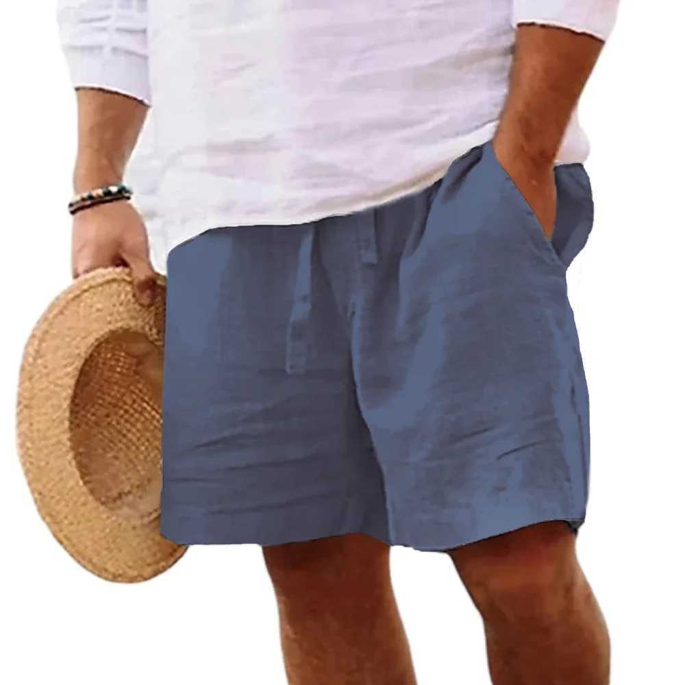 Mens Cotton Linen Shorts Solid Color Short Lightweight Pants Linen Beach Shorts Men Jogging Sport Large Shorts Streetwear S-3XL XJ250618