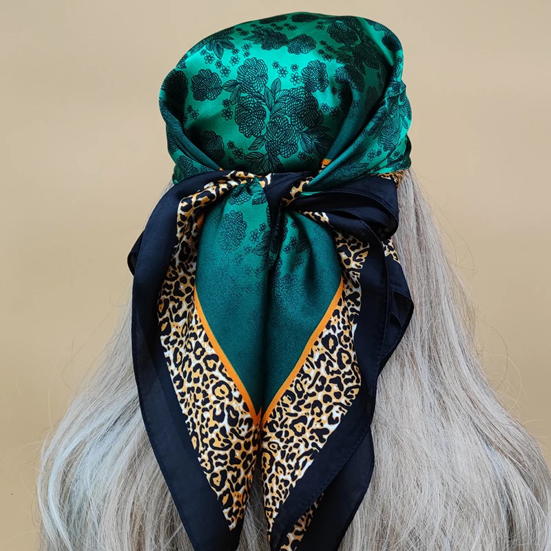 The Four Seasons Beach Kerchief Style Sunscreen Silk Hijab Women n Headscarf 70X70CM Square Scarves 250617