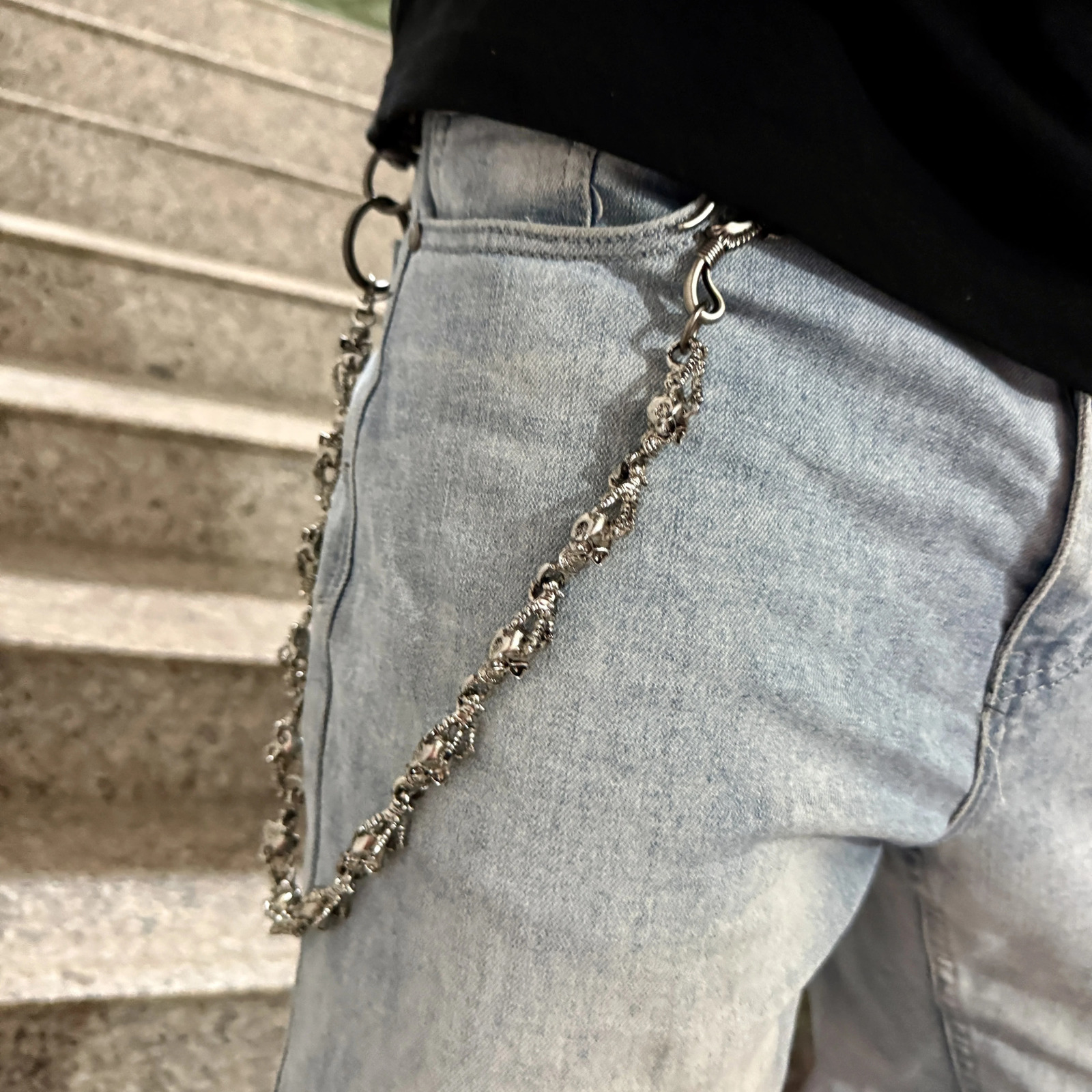 Personalized Punk Style Pants Chain Flying Eagle Skull Mens and Womens Waist Accessories 250618