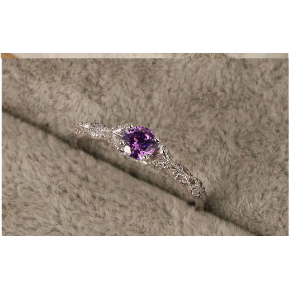 New Luxury Style Amethyst Zircon Women's Simple Fashion Ring