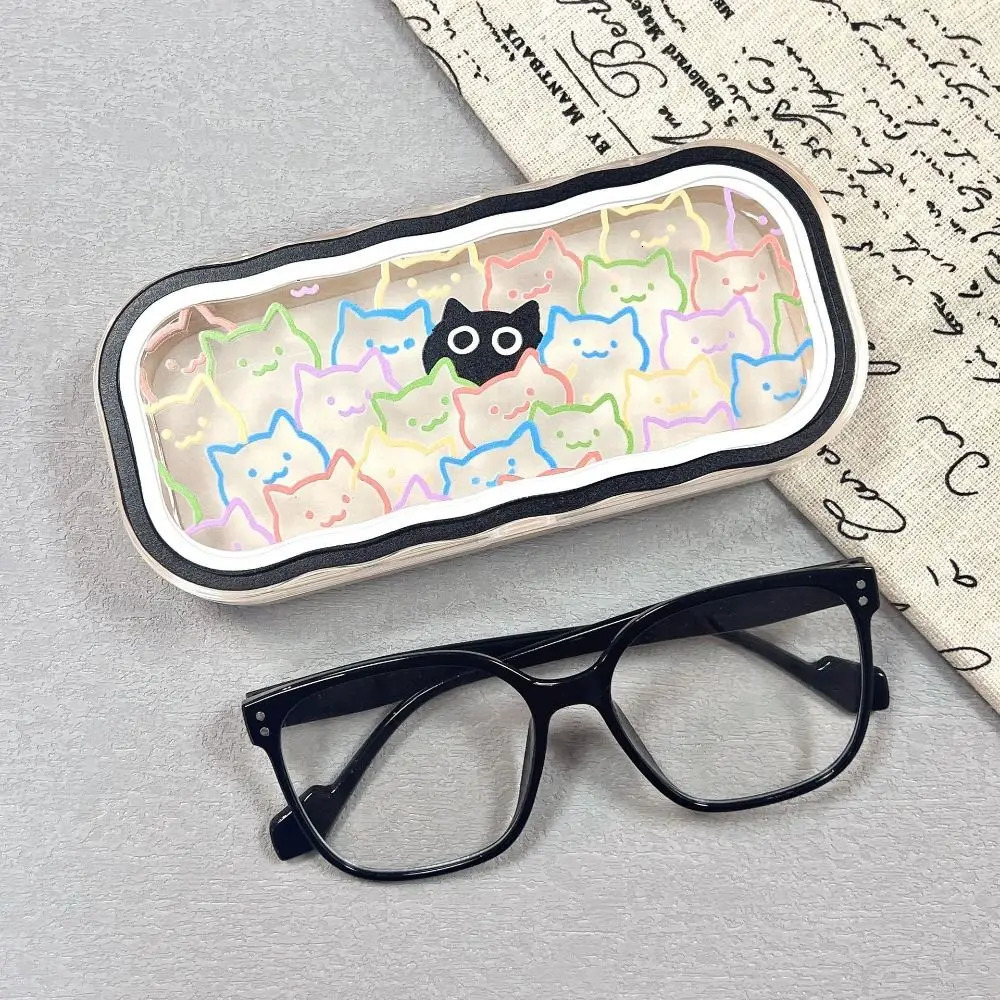 Kawaii Puppy Transparent Glasses Case Cute Cat Sunglasses Storage Box Glasses Protective Case Gifts for Girls 250617