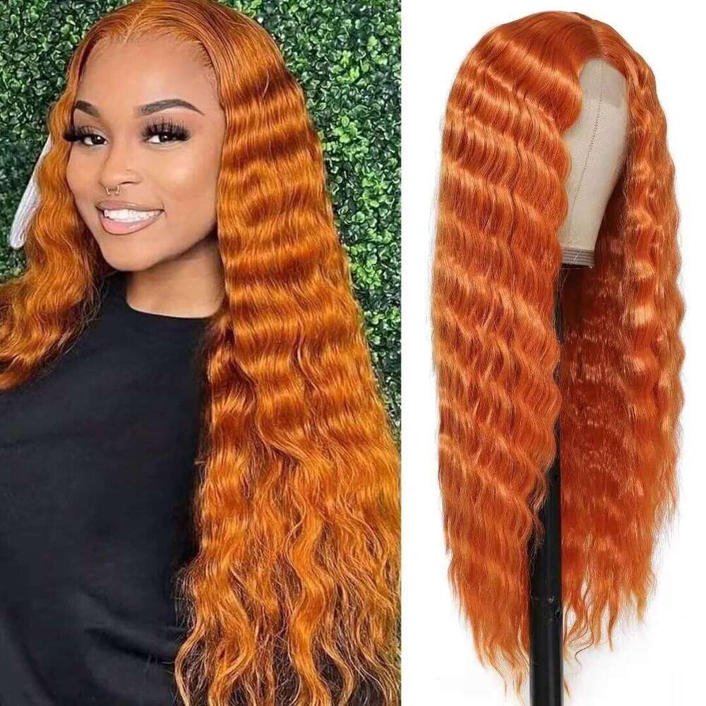 250% Density 13x4 Curly Orange Ginger Wig 13x6 Transparent HD Deep Wave Lace Front Frontal Human Hair Pre Plucked