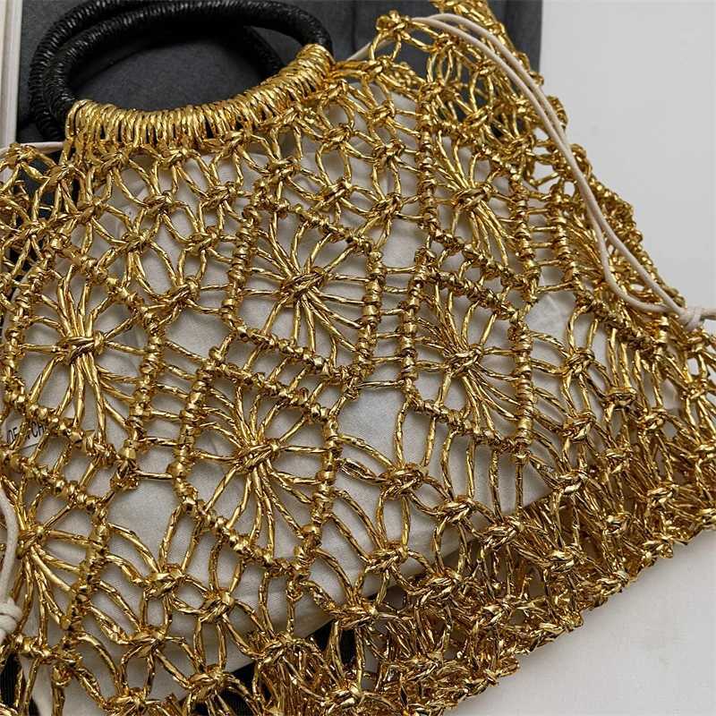 MOODS Handmade Woven Design Round Handle Handbags For Women Eco-friendly Craft Paper Hollow-out Designer Top-handle Bags Z250618