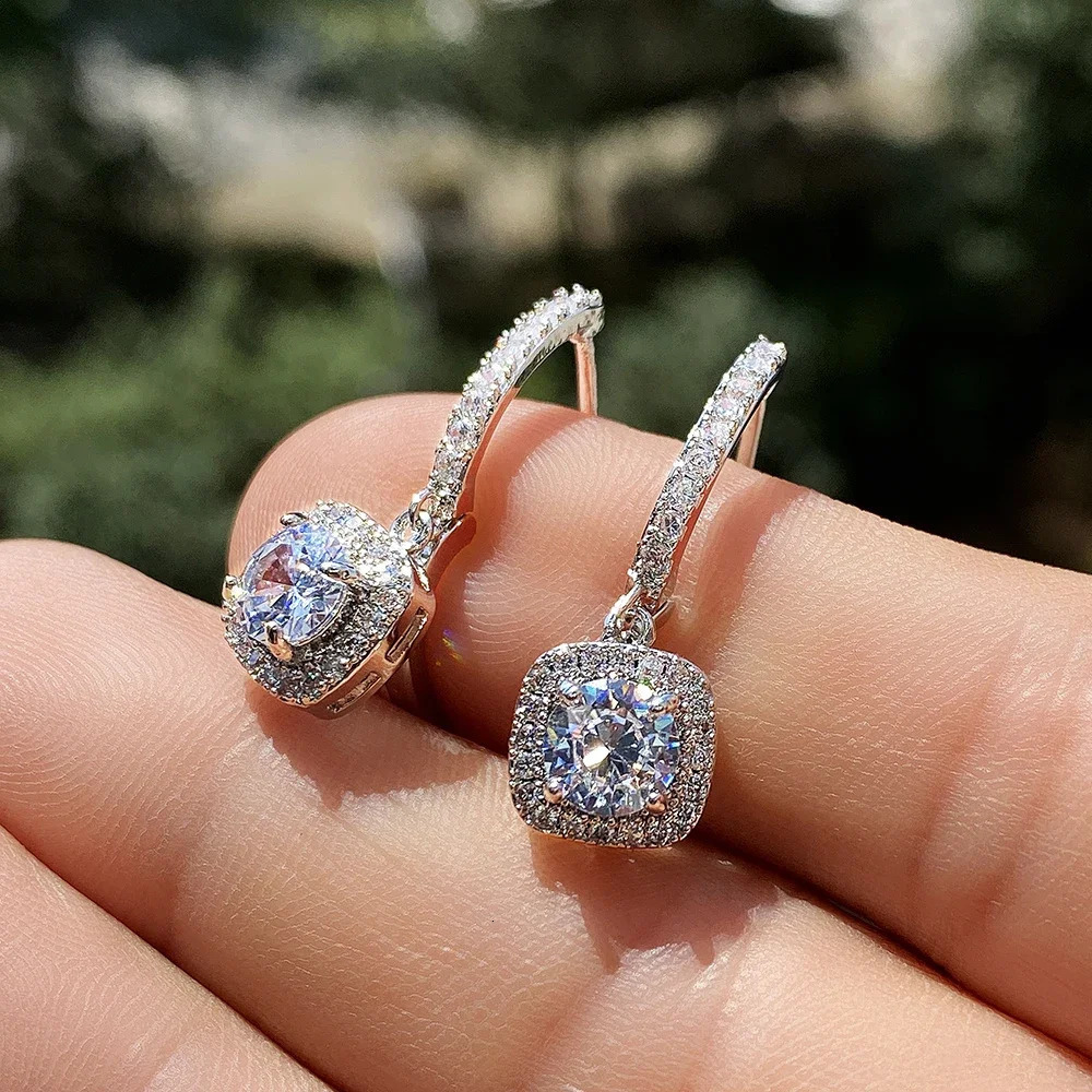 CAOSHI Gorgeous Bridal Wedding Earrings Graceful Bright Zirconia Crystal Pendant Accessories for Engagement Elegant Lady Jewelry 250617