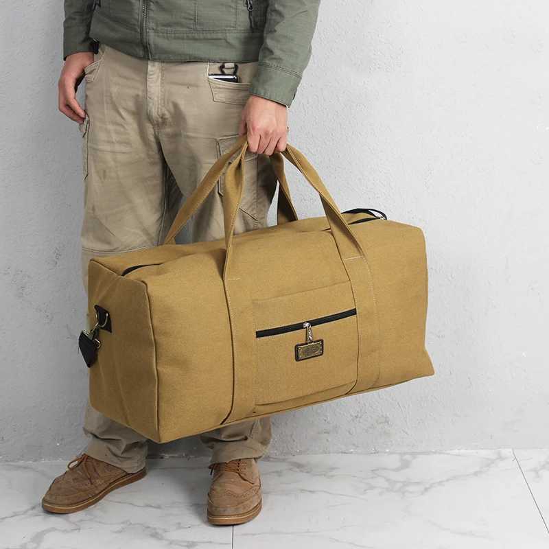 Unisex Soft Canvas Handbag Travel Bag Large Capacity Duffle Bag Suit For Trolley Case Storage Cloth Tool Luggage Tote Bag bags W250618