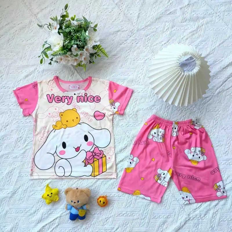 Sanrio Sanrio Kuromi Sleepwear for Girls Summer Cinnamoroll Pajamas Set Cartoon My Melody Pajamas Short Sleeve Homewear XJ250618XJ250618