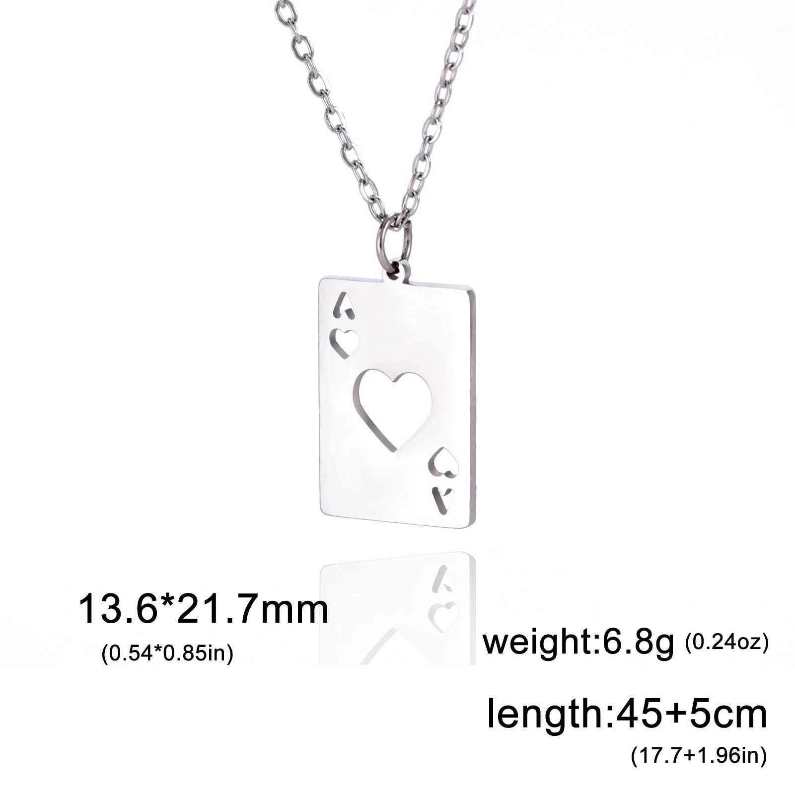 Heards Ace A Necklace Texas Poker Chain Never Card Game Gift For Women Men Stainless Steel Gold Color Pendant Fashion Jewelry W250618