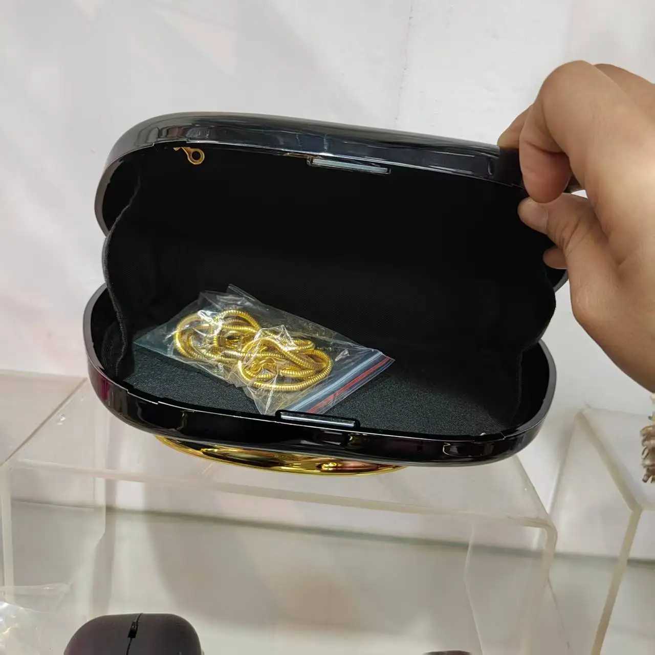 2025 Spring Summer Elegant Metallic Stylish Women Box Purse Clutch Bag Evening Purse Z250618