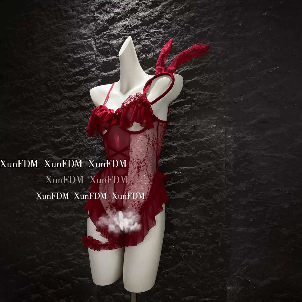 Sexy Lingerie Huan Ye Lingerie Temptation Bodysuit Sexy Bunny Girl Open Crotch Transparent No-Removal Sleepwear Uniform Set 0045 Women Lingerie