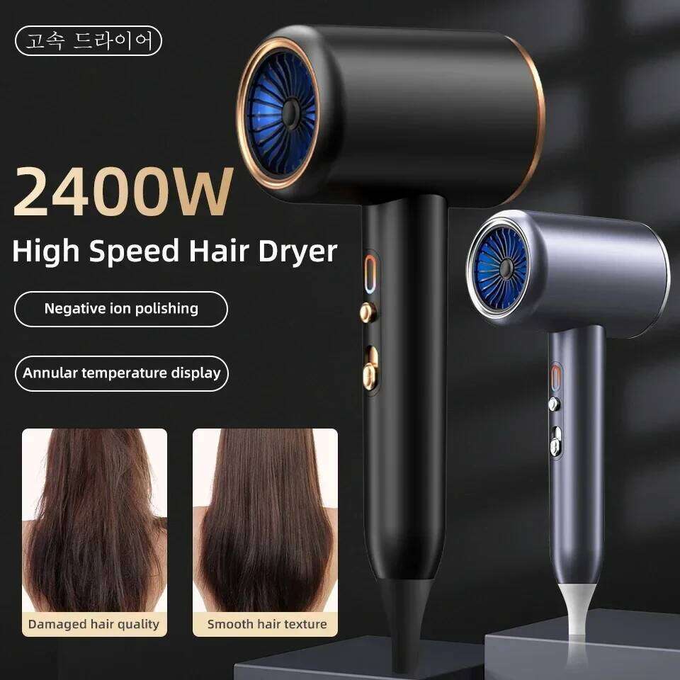Professional Hair Hot Cold Wind Air Brush Hairdryer Negative Lonic Blow Dryer Strong PowerDryer Salon Tool 2400W 3th Gear