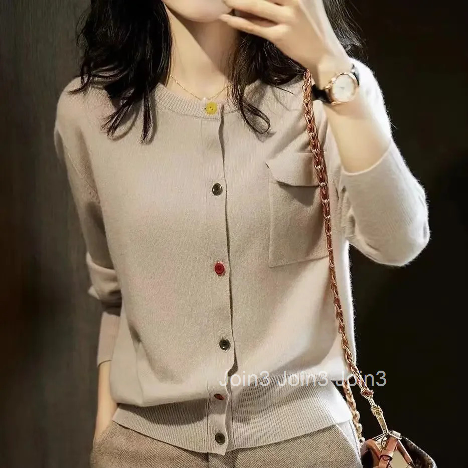 Slim Korean Style Solid Knitted Sweater Woman 2025 Trend Novelties in Fashion Long Sleeve Cardigan for Women Hot Clothing Sales