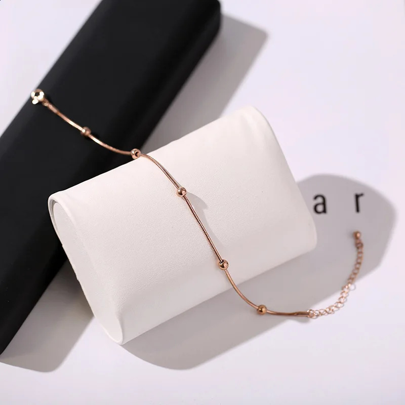 OIMG 316L Stainless Steel Small Beads Anklet for Women Girls Summer Beach Barefoot Sandals Ankle On The Leg Waterproof Bohemian 250606