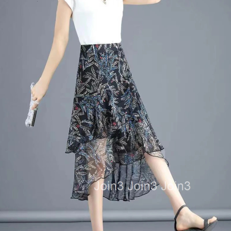 Floral Skirts for Women Long Casual Maxi Woman Skirt New In Aesthetic Clothing Sales Chic and Elegant Cheap 2025 Trend A Line V